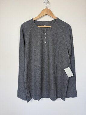 Mack Weldon Shirt Mens XL Gray Warmknit Thermal Henley Undershirt Base Layer